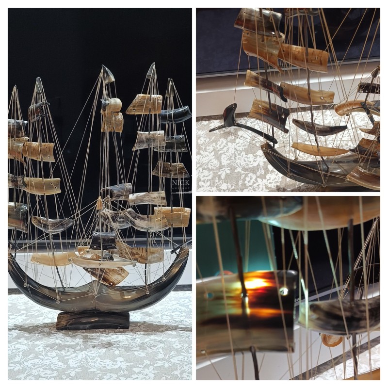 Authentic bull horn sailboat