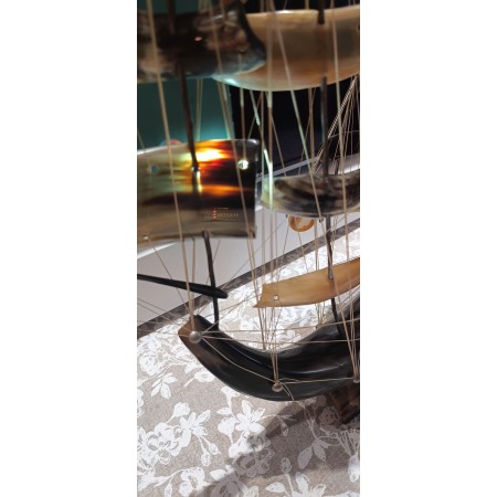 Authentic bull horn sailboat