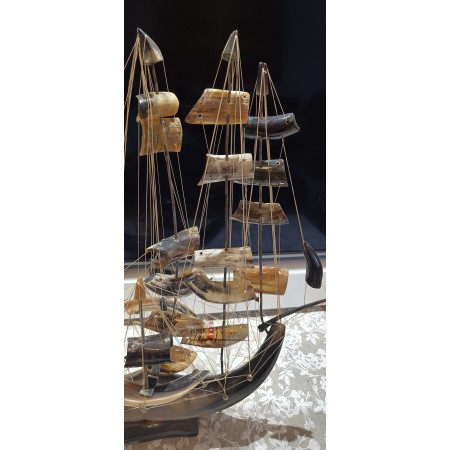 Authentic bull horn sailboat