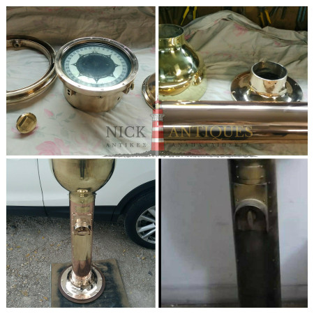 Sperry Gyroscope Mk. E V Mod.7 Αυθεντική Γυροσκοπική Πυξίδα Πλοίου με Μπρούτζινο Binnacle