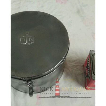 LARGE NAVY METAL HAT