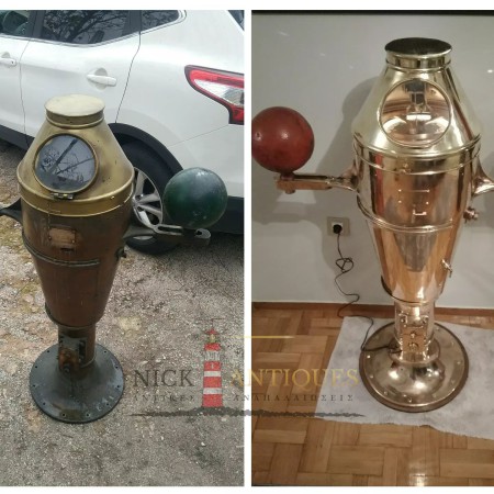 SOLID BRASS U.S. NAVY SHIP'S BINNACLE 1942 USA