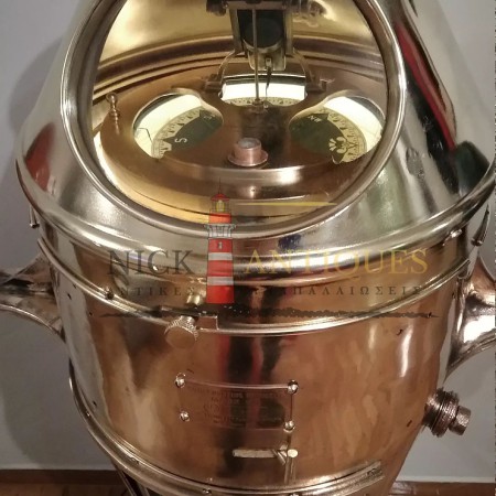 SOLID BRASS U.S. NAVY SHIP'S BINNACLE 1942 USA