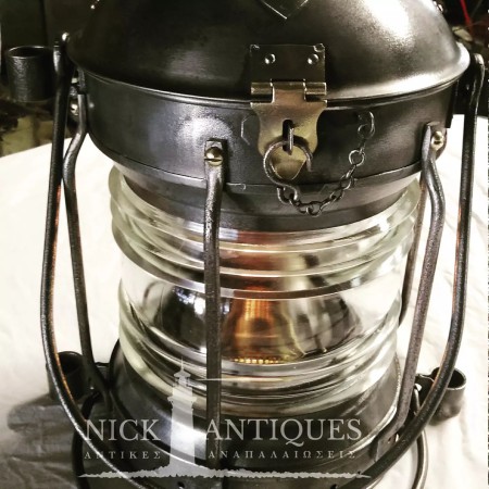MARINE COVERED LANTERN WITH OIL LAMP