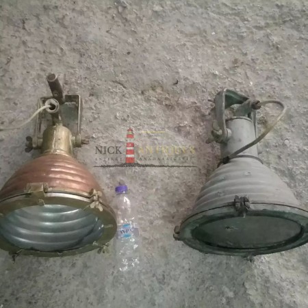 PAIR OF MARINE LIGHTS COPPER AND BRUSH
